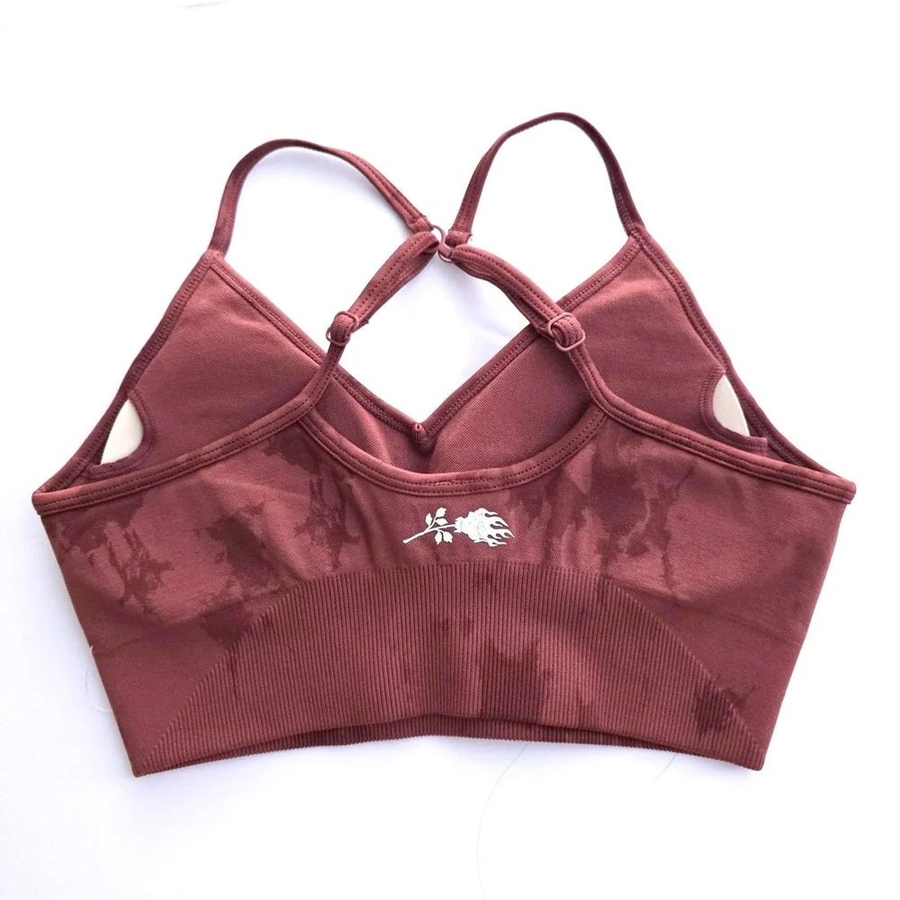 Civil Regime Blush Red Reaper Kelly Seamless Bra Size‎ Small Red Wash